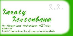 karoly kestenbaum business card